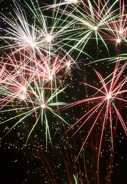 Exploding Fireworks Night Sky Festival Celebration — Stock Photo, Image