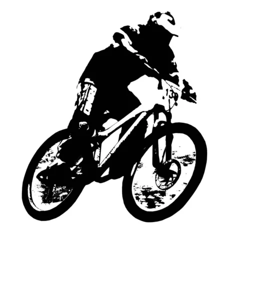 Silhouette Eines Motorrads Auf Weißem Hintergrund — Stockfoto
