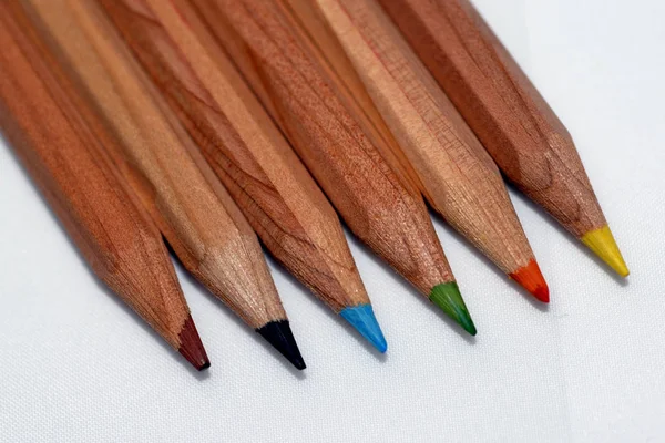 Crayons Colorés Équipement Art Artisanat — Photo