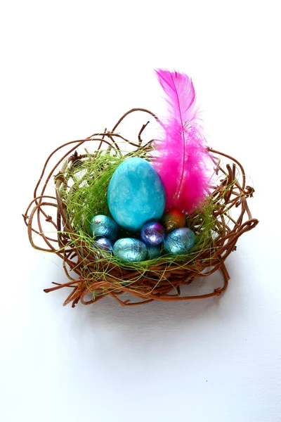 Holiday Colorful Concept Happy Easter Decorations — Stock Photo, Image