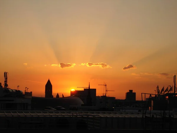 Landschaft Sonnenuntergang Himmel Abend — Stockfoto