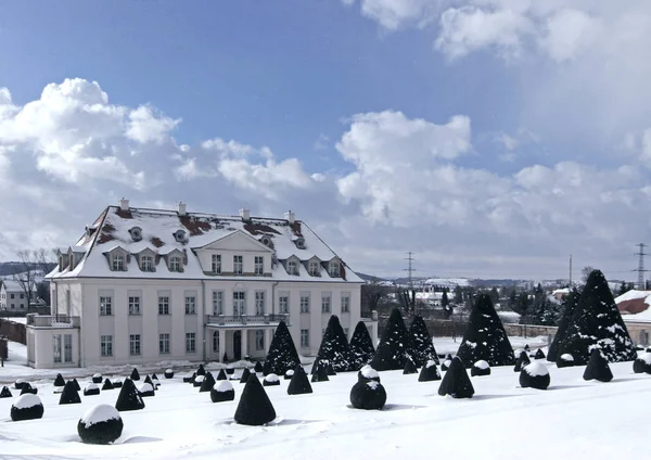 winter castle, travel and architecture concept