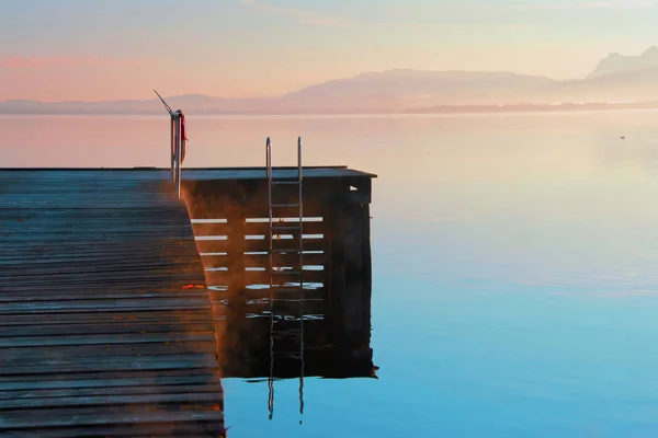 Pontile Mattino Inverno — Foto Stock