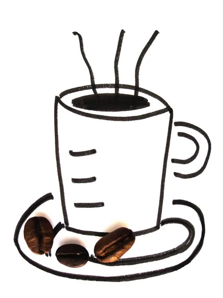 Morgens Tasse Schwarzen Kaffee — Stockfoto