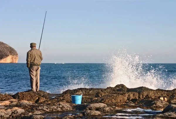 Pesca Pescador Lago — Fotografia de Stock