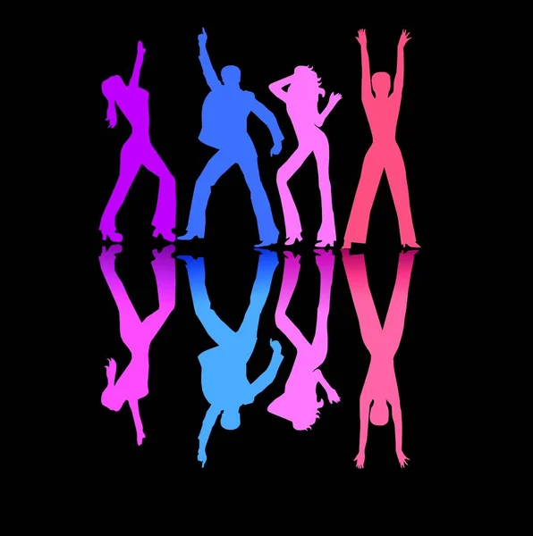 Silhouette Ragazze Danzanti — Foto Stock