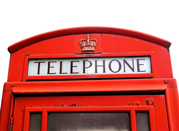 Caixa Telefone Vermelho Com Telefone — Fotografia de Stock