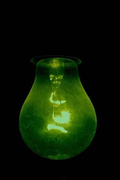 Green Glass Vase Black Background — Stock Photo, Image
