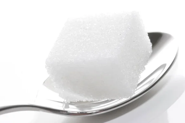 Sugar Cubes Teaspoon — Stock Photo, Image