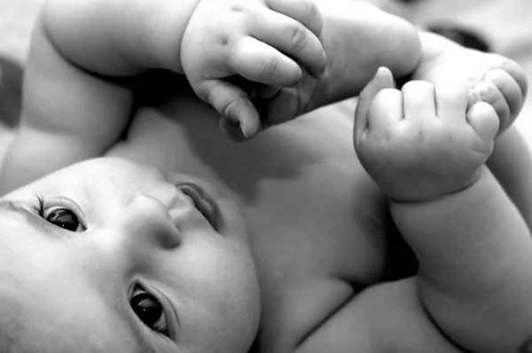 Close Portret Van Schattige Baby — Stockfoto