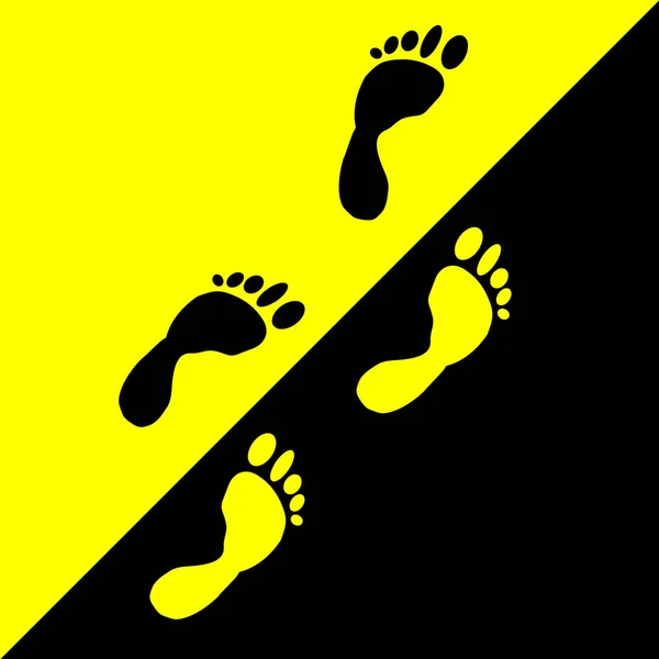 Footprint Icon Yellow Background — Stock Photo, Image