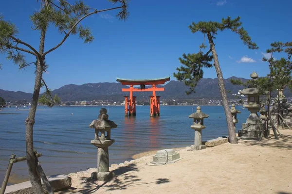 Torii Itsukushima Svatyně Japonsko — Stock fotografie