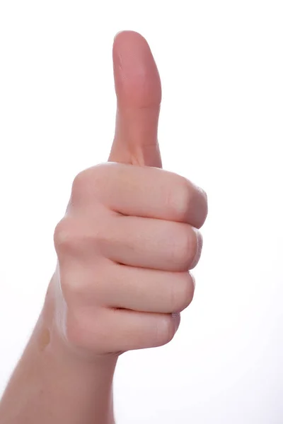 Closeup Hand Sign Gesture — Stock Photo, Image