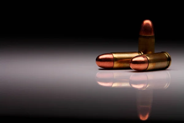 Golden Gun Bullets Black Background — Stock Photo, Image