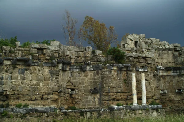 Side Picturesque Town Eastern Mediterranean Turkey Established 7Th Century Chr — Stock Photo, Image