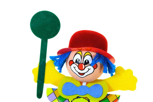 Plasticine Clown Geïsoleerd Witte Achtergrond — Stockfoto