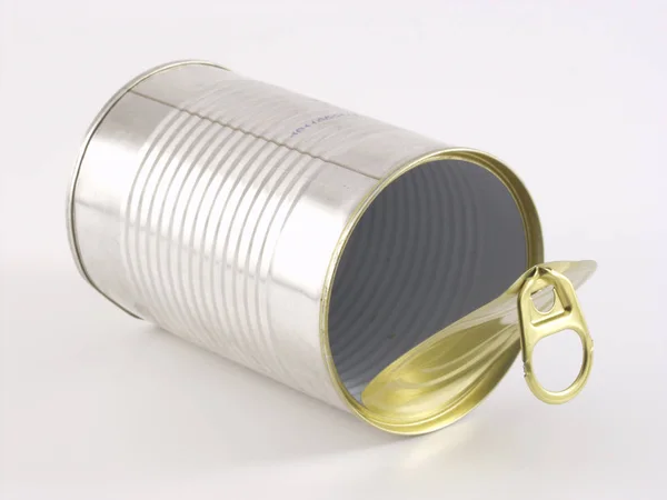 Tin Can White Background — Stock Photo, Image