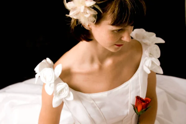 Seated Bride Rose — Stock Photo, Image