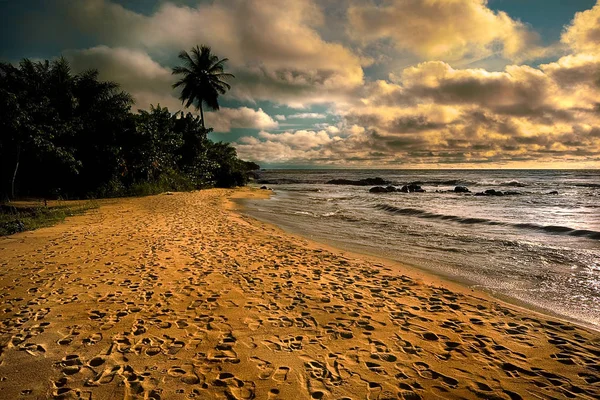 Footprints Here Tourists Which Few Batanga Children Here Batangas People — Stock Photo, Image