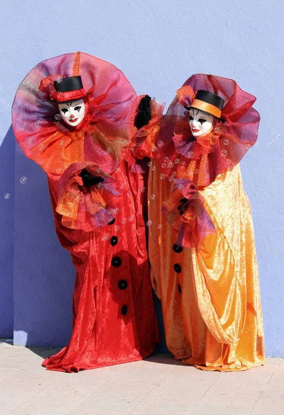 Carnaval Venecia Hermosa Mujer Una Máscara — Foto de Stock