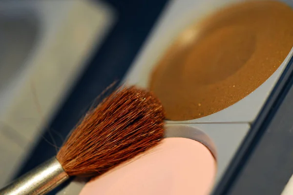 Professional Makeup Brushes Powder Table — Stock Photo, Image