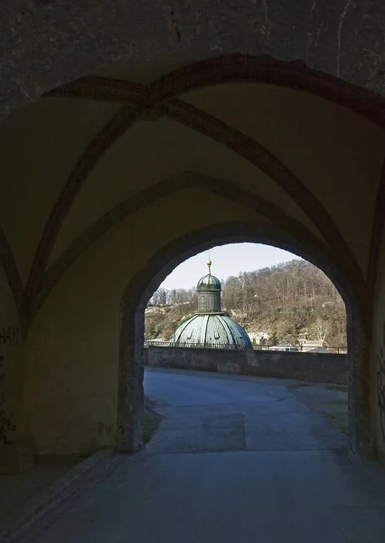 Vista Cúpula Kirche Kajetan — Fotografia de Stock