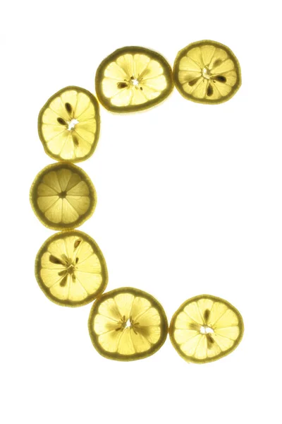 柠檬片 半圆形 白色背景 — 图库照片