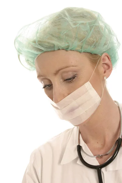 Νοσοκόμα Χειρουργική Μάσκα — Φωτογραφία Αρχείου
