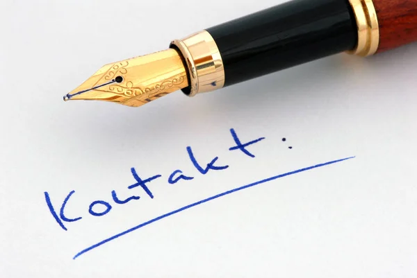 Fountain Pen Signature White Background — Stock Photo, Image