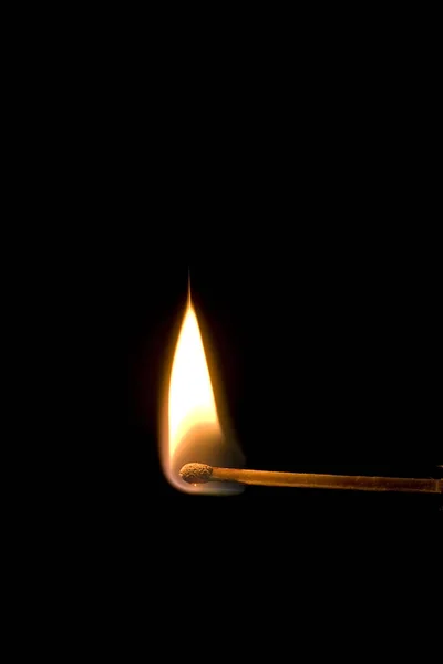 Burning Match Black Background — Stock Photo, Image