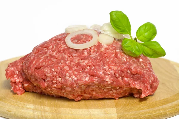 Hackfleisch Mit Zwiebelringen — Stockfoto