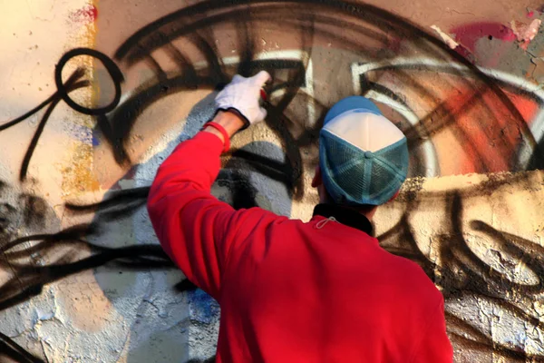Graffiti Ist Schreiben Oder Zeichnen Auf Einer Wand Oder Einer — Stockfoto