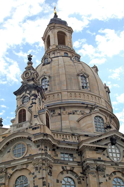 Częściowy Widok Dresden Frauenkirche — Zdjęcie stockowe