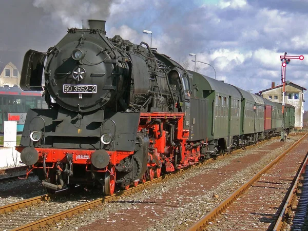 鉄道の蒸気機関車 — ストック写真