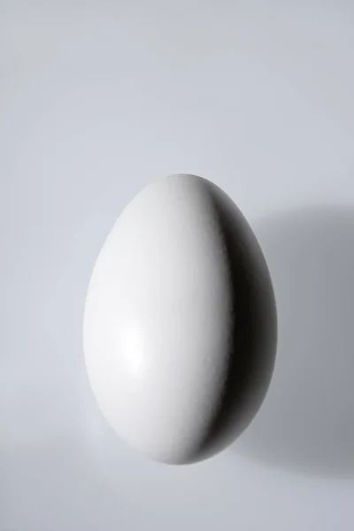 Huevo Blanco Aislado Sobre Fondo Gris — Foto de Stock