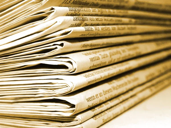 Stack Newspapers White Background — Stock Photo, Image