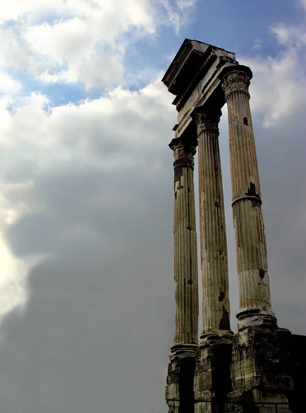 Oude Ruïnes Van Het Romeinse Forum Rome Italië — Stockfoto