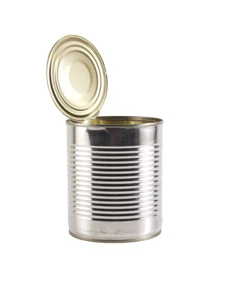 Tin Can Isolated White Background — Stock Photo, Image