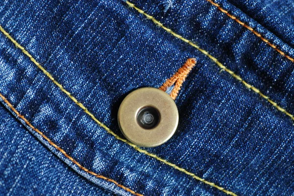 Botão Jean Calças Azuis — Fotografia de Stock