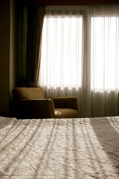 Sabah Yatak Odası Penceresi — Stok fotoğraf