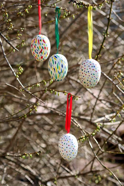 Urlaub Farbenfrohe Konzept Der Glücklichen Osterdekoration — Stockfoto