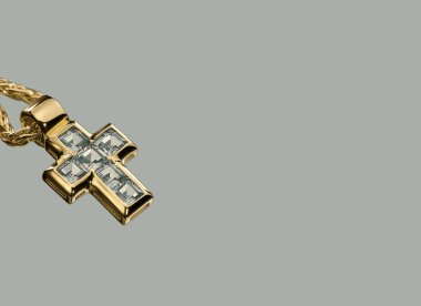 cross pendant - jewelery - gray clipart
