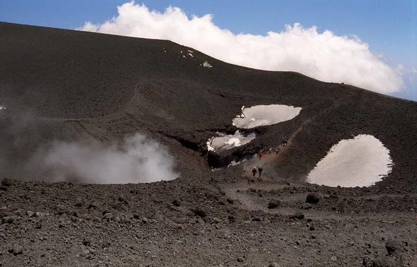 Etna Hegy Számos Másodlagos Kráterének Egyike Kép Körülbelül 3000 Méter — Stock Fotó