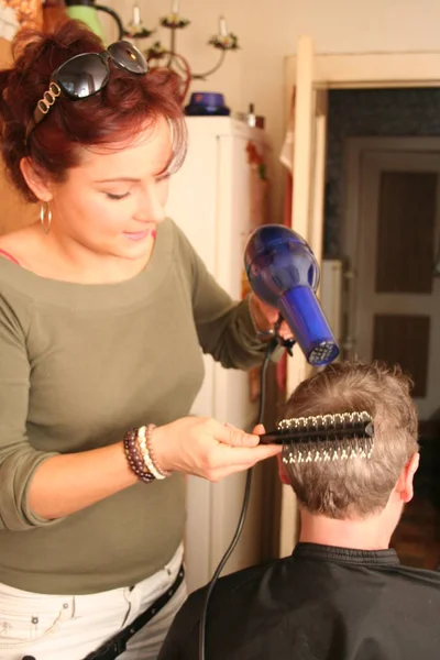 Hairdresser Making Hair Stylist Salon — Stock Photo, Image