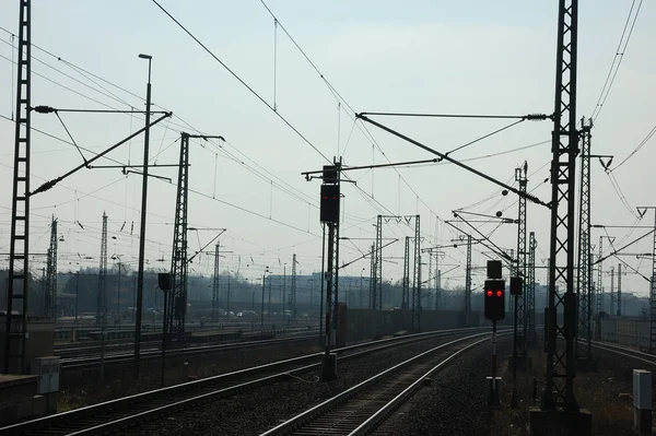 Ijzeren Spoorbanen Spoorweg — Stockfoto