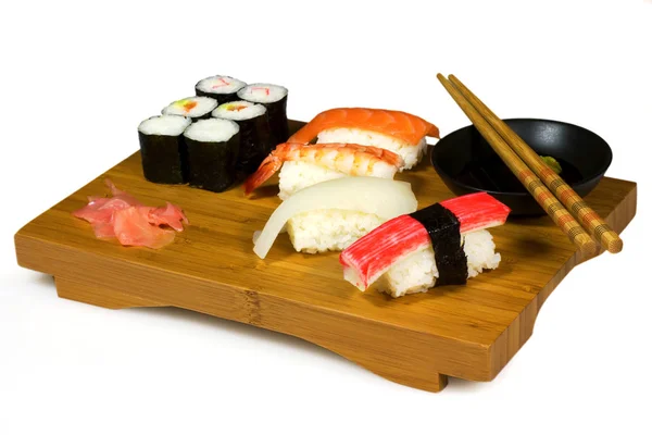 Sushi Ázsiai Ételek Hallal — Stock Fotó