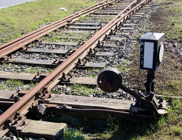 Trilhos Trem Vazios Campo — Fotografia de Stock