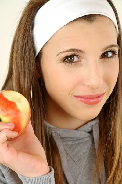 Young Woman Eating Fresh Fruit — Stock Photo, Image