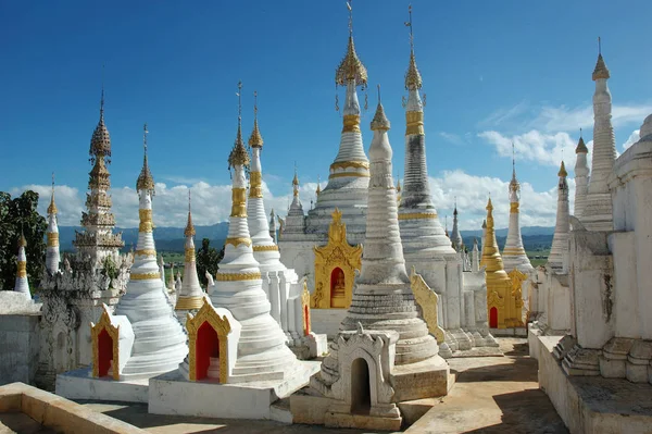 Estupas Arquitectura Budista Myanmar — Foto de Stock