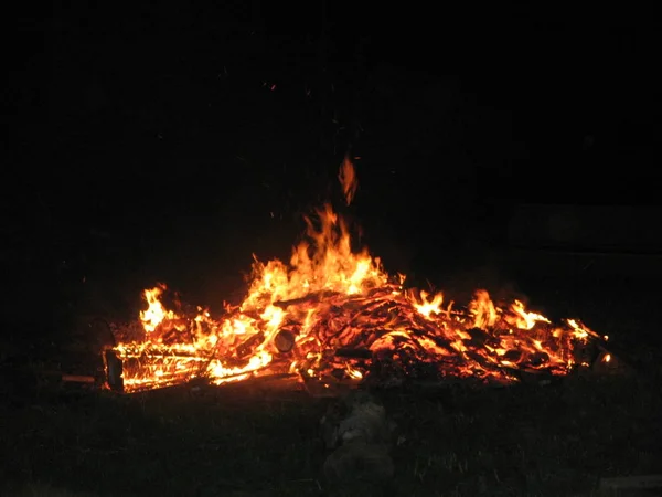 Tűz Lángja Tűzifa Tábortűz — Stock Fotó